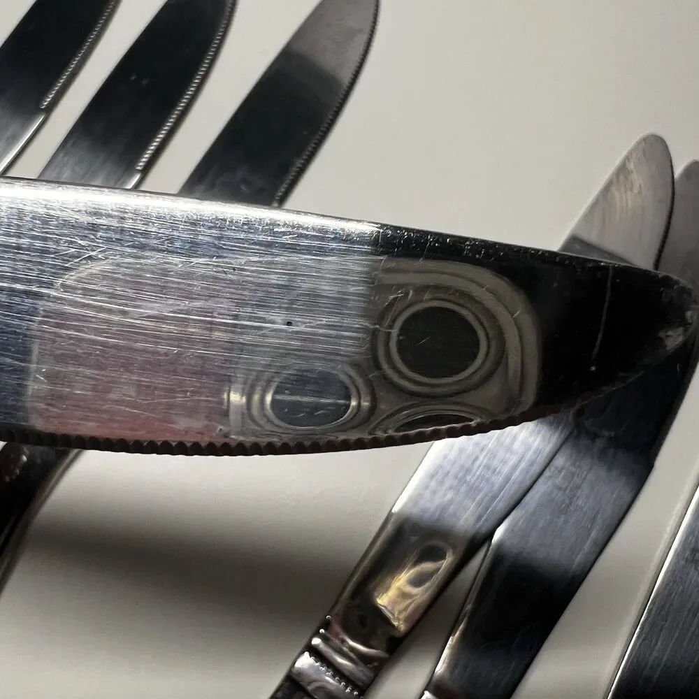 Lot of 7 Vtg Gibson Coca Cola Stainless Steel Dinner Knives Coke Bottle 8,5”
